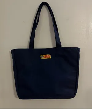 Vintage Steiff Canvas Tote Bag Embroidered Steiff Teddy Bear Zipper Closure Blue thumbnail 4