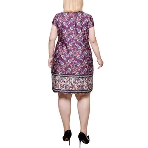 NWT Ny Collection Plus Size Cap Sleeve Knit Dress WITD3999 Otrera Purple 3X thumbnail 3