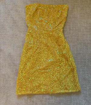 Oh Polly Sequin Mini Dress Yellow thumbnail 1