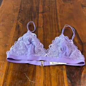 Madewell Purple Floral Lace Triangle Bralette Adjustable Straps Small‎ SP thumbnail 2