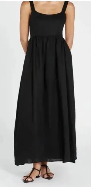 2/S DISSH 1oo% linen maxi dress long minimalist luxury capsule casual vacation thumbnail 1
