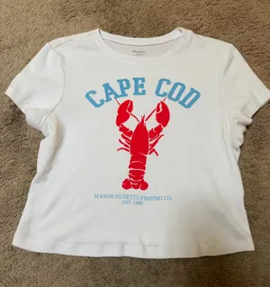 GAP White Short-Sleeve Tee with Red Lobster and Blue 'CAPE COD' Print thumbnail 1