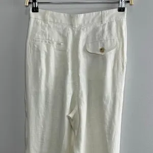 Mara Hoffman Eldora Trouser Size‎ 4 White High Rise Wide Leg Tailored 100% Hemp thumbnail 9