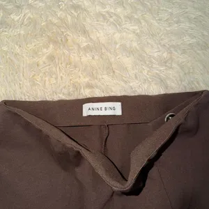 Anine Bing Max Chocolate Brown Pants Slit Hem Trousers Size 34 11 1/2" thumbnail 5