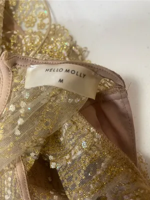 Hello Molly Gold Embellished V-Neck Mini Dress thumbnail 2