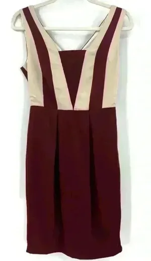 Marc‎ Angelo Maroon/Beige Dress Size 8 Red thumbnail 1