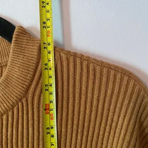 NWOT Abercrombie & Fitch Brown Blue Stripe Ribbed Crewneck Sweater Minimal XS thumbnail 9