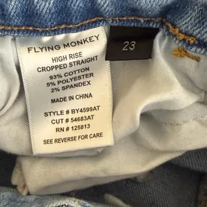 Vervet Flying Monkey Women High Rise Straight Jean Sz 23x29 Distressed Cropped Raw Hem thumbnail 6