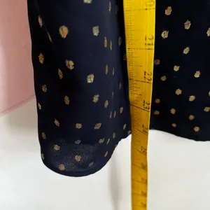 Zara Navy Gold Polka Dot Ruffle Tank Top Y2K Coquette‎ Glam Academia XS thumbnail 6
