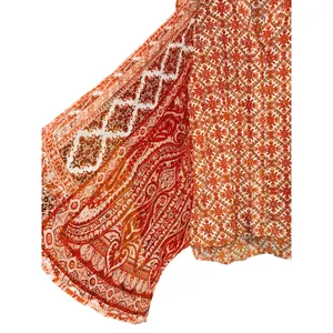 Soft Surroundings Boho Lightweight Blouse‎ Womens Large Hippie 70s Burnt Orange thumbnail 2