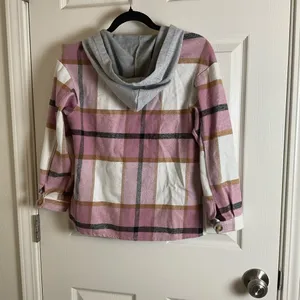 Pink Plaid Hooded Button thumbnail 7