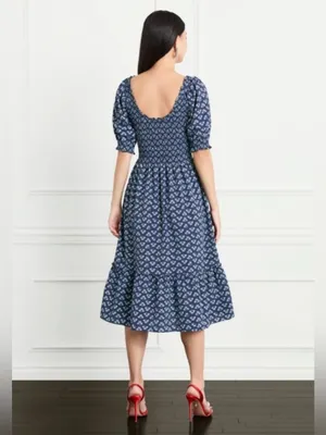 House Hill House Louisa Nap Dress in Posy Navy Crepe Small thumbnail 4
