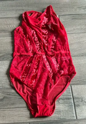 Leg avenue lace and velvet bodysuit thumbnail 1