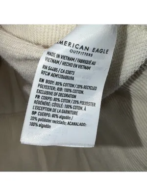AE Seriously Lived-In XS Cream 77 Oversized Sweatshirt thumbnail 7