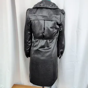Ladies' Guess Black Satin Trench Coat XS thumbnail 3