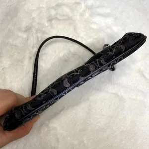 COACH Black Silver Canvas Wristlet thumbnail 3
