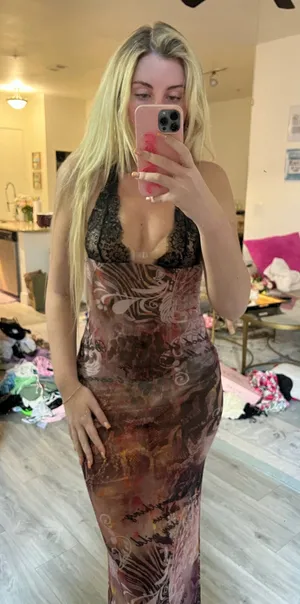 Shein Sheer Printed Maxi Dress thumbnail 1