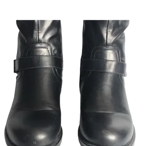Dream Paris Black Knee High Riding Boots Side Zipper Buckles 1.25 inch Heel Sz 5 thumbnail 3