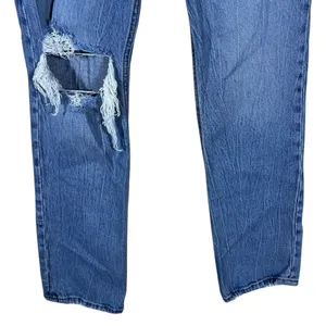 Abercrombie & Fitch 90s Straight Ultra High Rise Distressed Jeans Blue Size26/2R thumbnail 4