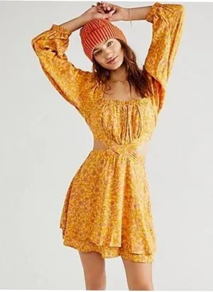 Free people, Jael Printed Mini Dress size M A36 thumbnail 1