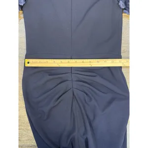 Xscape "BERNICE" TECHNO‎ SCUBA 3D FLORAL SLEEVE FLOOR LENGTH DRESS Navy Size 4 thumbnail 10