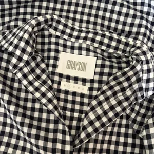 GRAYSON The Hero Black White Gingham Button Front Shirt Blouse Size 02 Small thumbnail 11