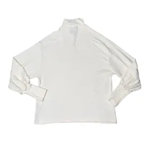 Reformation Turtleneck Women S White Excellent Balloon‎ Sleeve Tencel Top thumbnail 4