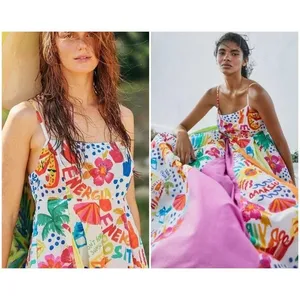 💕FARM RIO💕 White Good Vibes Maxi Dress Floral Tropical Print XS NWT thumbnail 2