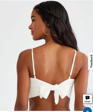 Aeropostale Lace Tie-Back Cropped Cami White   thumbnail 2