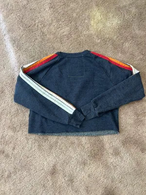Aviator Nation Blue Rare Bandier Rainbow Stripe Sweatshirt Jogger Pants Set XS thumbnail 5