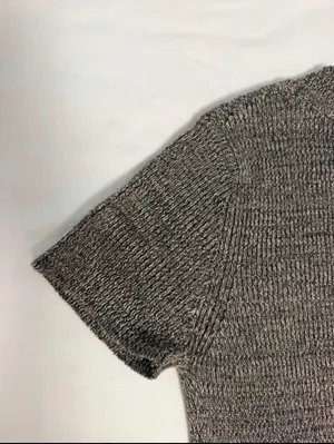 Heather gray marled fringe hem knit dress from the boutique brand Klesis thumbnail 9