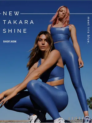 Carbon38 Takara Shine Leggings Blue Size L High Rise 27” thumbnail 2