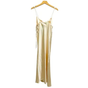 Zara Spaghetti Straps Side Lace-Up Satin Slip dress in Cream size Medium NWT thumbnail 5