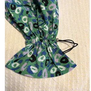 Diane Von Furstenberg Jogger Cargo Pants L Green Harem Bloomer Ankle Tie DVF thumbnail 4
