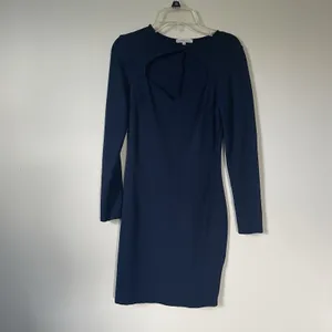 Navy Blue Bodycon Mini Dress‎ Long Sleeve XS Charlotte Russe Minimalist Chic Y2K thumbnail 3