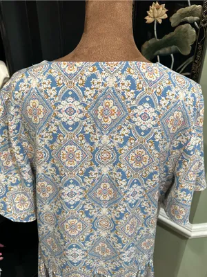 Hailey & Co Blue Floral Button‑Down Flirty Dress – Size Small thumbnail 8