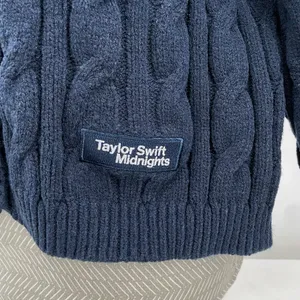 Taylor Swift Cardigan Midnights Album Navy Blue Stars Cozy Sweater Size M / L thumbnail 7