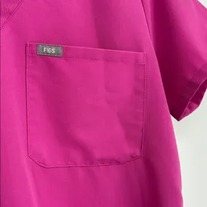 FIGS Catarina One Pocket Scrub Top in Pink Women’s Size Medium thumbnail 5