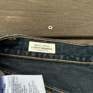 Levi's Straight Leg 501 Dark Wash Blue Denim Jeans w/ Distressed Knees thumbnail 10