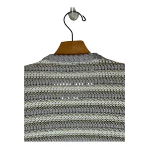 Ann Taylor Sweater Women Small‎ Petite Gray Ivory Striped Metallic Knit Cardigan thumbnail 6