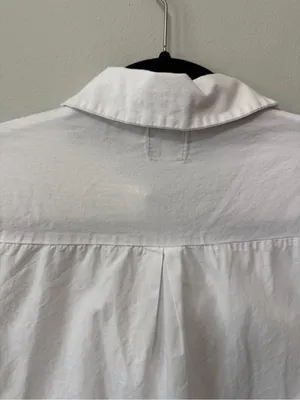 ASOS White Button Front Ruffle Hem Tunic Top Size US 4 thumbnail 7