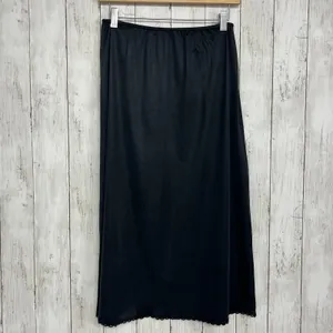 Vintage Fruit Of The Loom Black Nylon Lace Trim Slip Skirt Large Whimsigoth Goth thumbnail 2