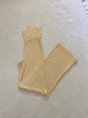 Ultra Flirt Butter yellow foldover lounge pants thumbnail 5