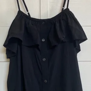 Gap Button Front Ruffle Cami True Black‎ Sleeveless Midi Dress No Belt - S NWT thumbnail 5