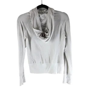 Lululemon Womens Jacket Hoodie Full Zip Pockets White 6 thumbnail 2