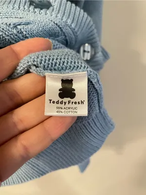 Teddy Fresh Giddy Up Button Up Cardigan Baby Blue Size 2XL thumbnail 8