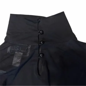 Joseph Ribkoff Black Sheer Cropped Long Sleeve Top | Size 8 thumbnail 5