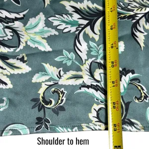 NEW Loft Satin Shirred Floral Blouse Bishop Career Special Occasion Chic L thumbnail 11