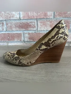 Coach Snakeskin Wedges Heels Loise Women’s 8.5 Tan Y2K Bratz 8 1/2 Animal Print thumbnail 6