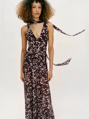 Nwt Zara Long Tulle Polka Dot Dress Size S thumbnail 3